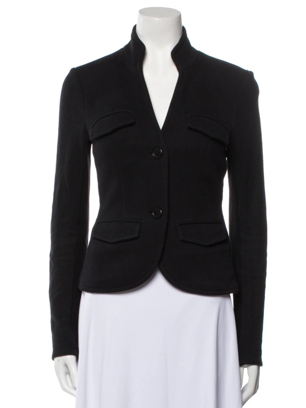 Hugo Boss Black Knit Sweater Shrunken Military Tailored Two-Button Blazer Small